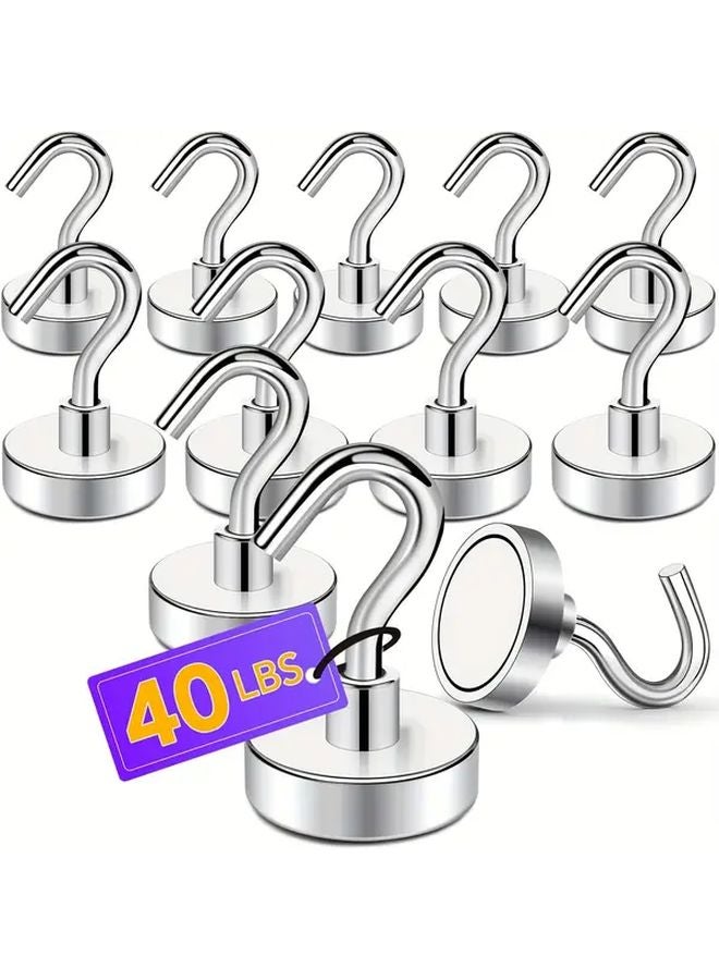 12 Pcs Argent Heavy Duty Magnetic Hooks Ceiling Mounted UV Resistant Easy Install - Image 2