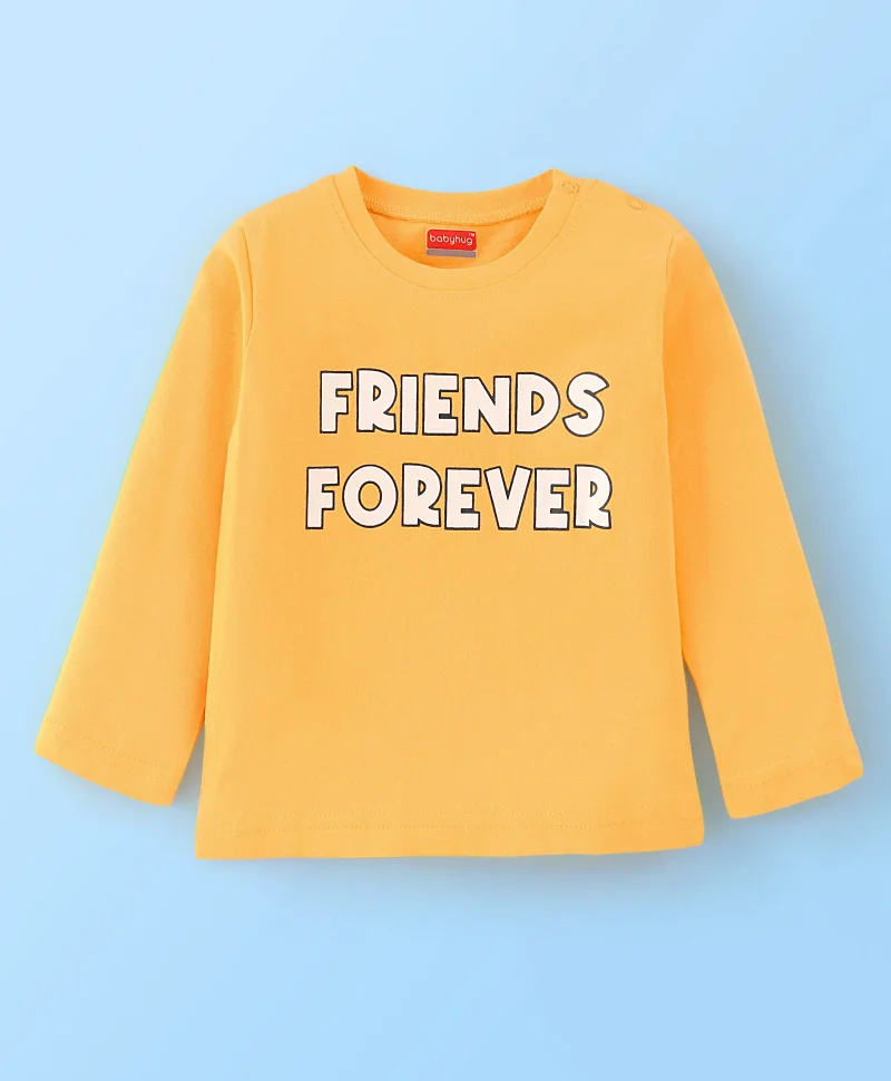 babyhug Babyhug Cotton Knit Full Sleeves T-Shirt with Graphics Pack of 3 - Red Yellow & Light Blue