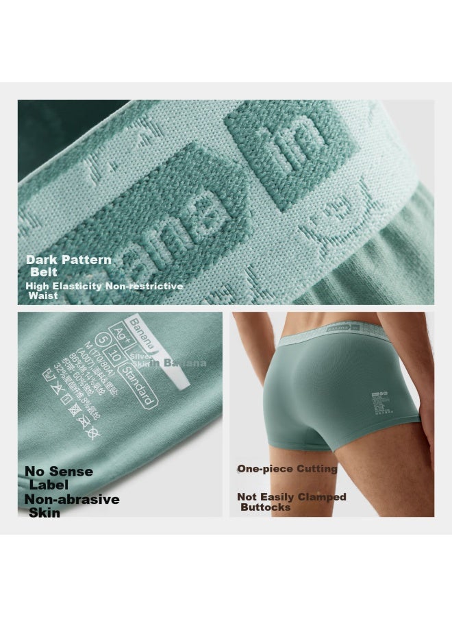 Bananain Silver Skin 510s Men's Underwear 60s Long-staple Cotton Soft Breathable Sports Antibacterial Square Shorts 3-pack - Image 5