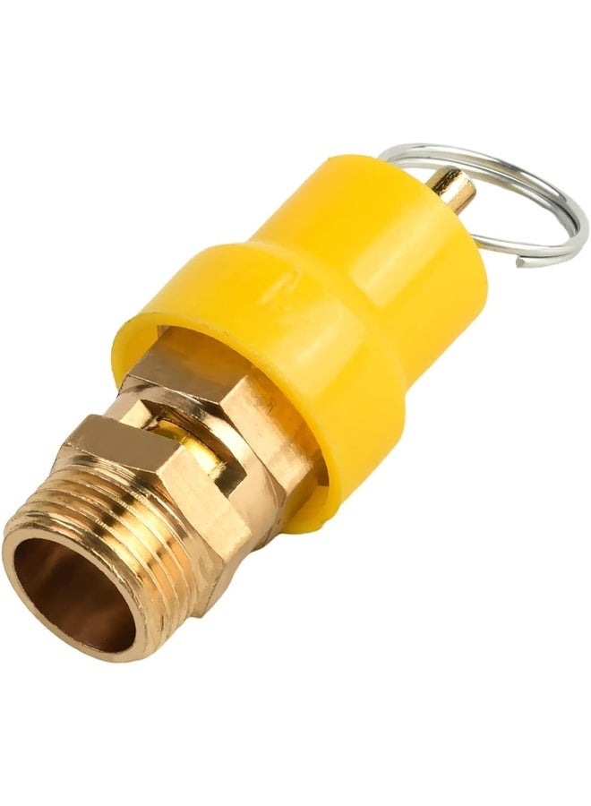 Biella Oil-Free Air Compressor Safety Valve  Yellow Brass Relief Valve For Maximum Protection (1/2 Inch) - Image 1
