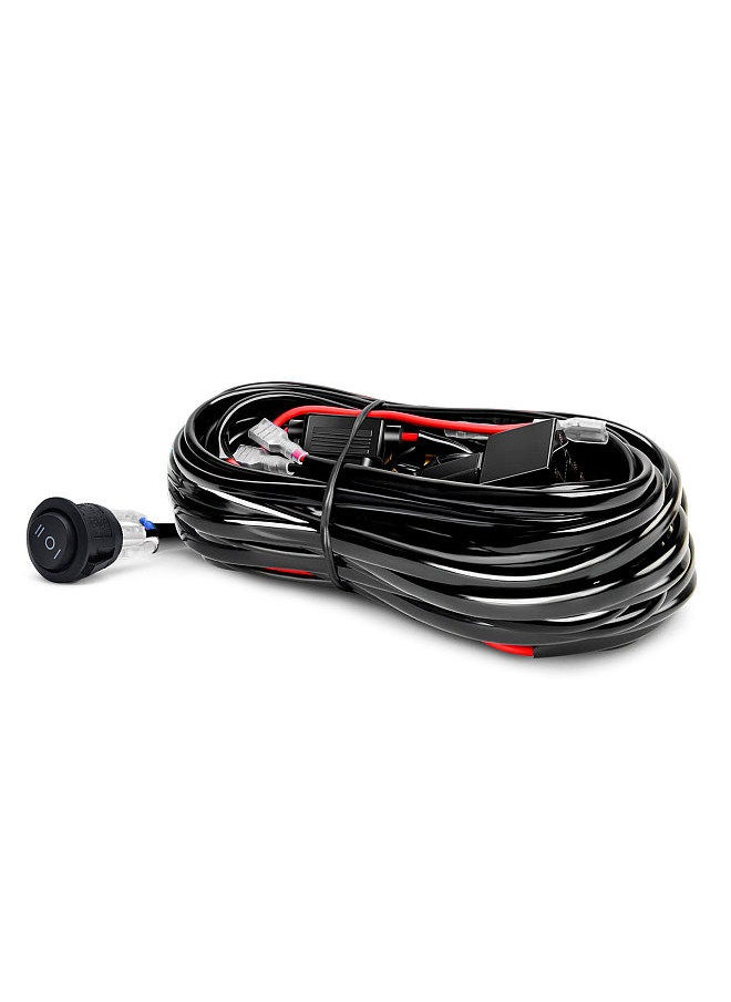 Generic - LED Light Bar Wiring Harness Kit, 480W 2 Leads 14 AWG LED Wiring Harness with 12V 40A Relay and Waterproof Control Switch for Switching Between Different Modes - Image 1