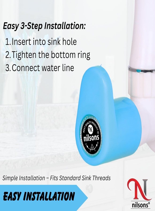Nilsons Royal Blue Sink Cock Tap | Plastic Wall Mounted Water Tap for Kitchen, Wash Basin, Bathroom | Leakproof | Rust-Free | Unbreakable Body | ½ Inch Pipe Fit | Modern Lever Handle - Image 5