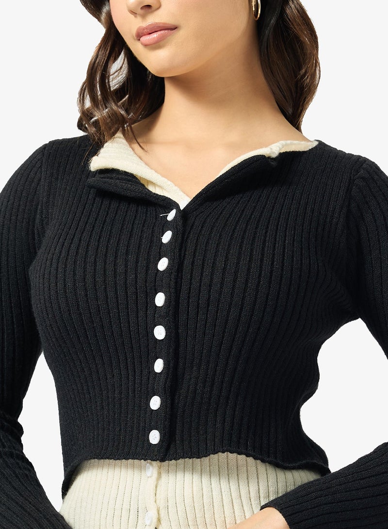 Ginger Slim Fit Cardigan with Contrast Trim - Image 4