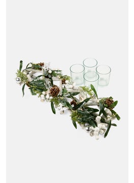 Hoff Table Centerpiece Festive Ornaments Candle Holders, Green  - Image 2