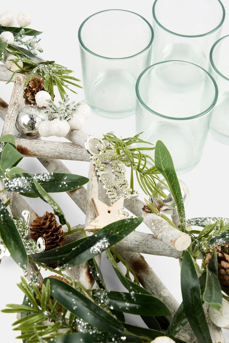 Hoff Table Centerpiece Festive Ornaments Candle Holders, Green  - Image 3