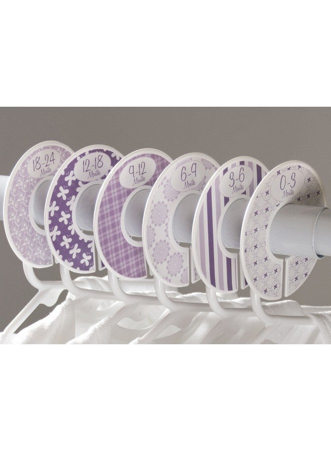 Closet Doodles 6 Baby Girl Nursery C134 Clothing Size Closet Dividers Purple Theme - Image 5