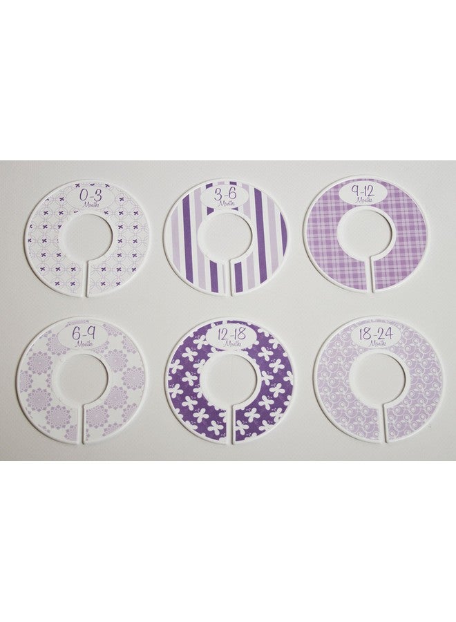 Closet Doodles 6 Baby Girl Nursery C134 Clothing Size Closet Dividers Purple Theme - Image 4