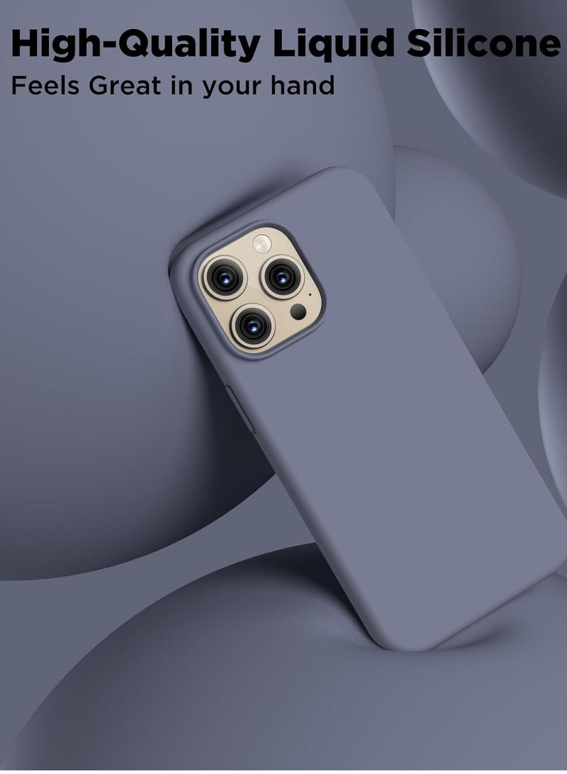 ELTRAZONE Compatible with iPhone 15 Pro Max Case, Liquid Silicone Case, Full Body Shockproof Protective Cover Slim Thin Phone Case with [Soft Anti-Scratch Microfiber Lining], 6.7 inch-Lavender Gray - Image 5