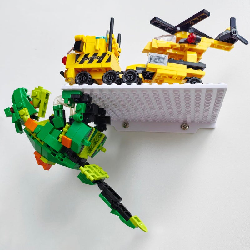 LRANFOW 6 Pack Wall Display Shelves with Dual Sided Building Studs, 4x5 Inch Baseplate Shelf Compatible with Lego Building Bricks for Organized Storage & Modern Room Deco Builders Gift, 16x13 Studs - Image 2