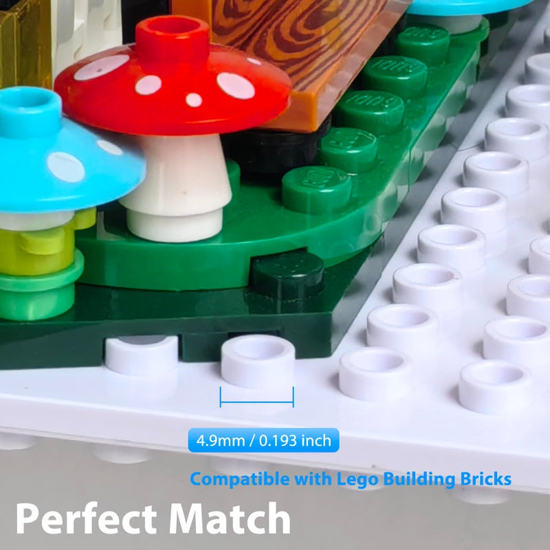 LRANFOW 6 Pack Wall Display Shelves with Dual Sided Building Studs, 4x5 Inch Baseplate Shelf Compatible with Lego Building Bricks for Organized Storage & Modern Room Deco Builders Gift, 16x13 Studs - Image 3