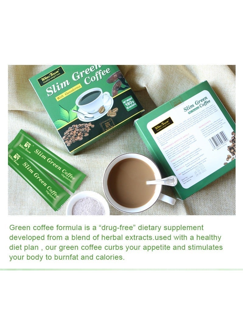 وينز تاون قهوة خضراء رقيقة لفقدان الوزن, خسارة الوزن العشبية الطبيعية, قهوة غانوديرما, يحتوي على غانوديرما, فطر ريشي لتحسين الهضم وأسلوب الحياة الصحي مربع من 18 - Image 5