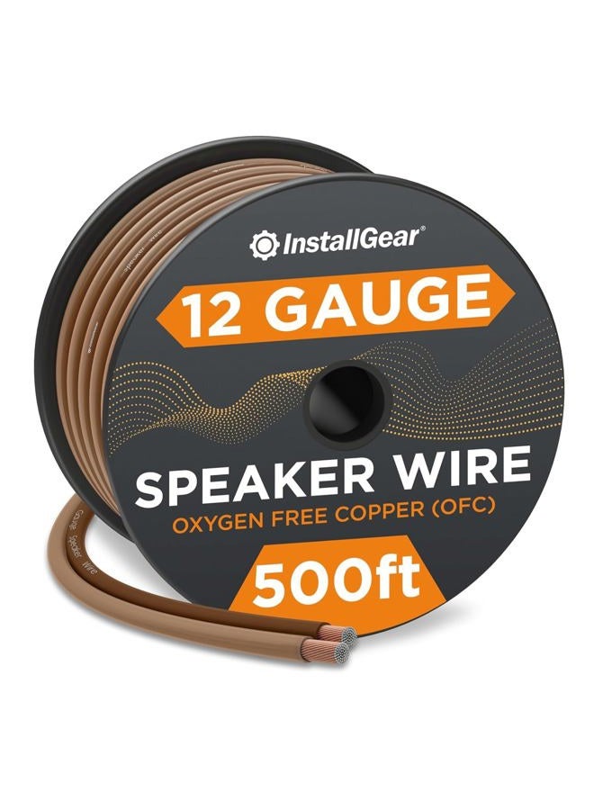 InstallGear 12 Gauge Speaker Wire - 99.9% Oxygen-Free Copper - True Spec and Soft Touch Cable (500-feet) - Image 1