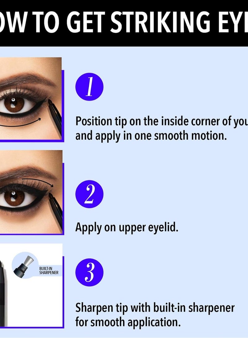 بلو هيفن قلم كحل أزرق شديد 2x - أزرق حقيقي، لمسة نهائية مطفية، مقاوم للماء ولا يلطخ، 0.30 جم - Image 3