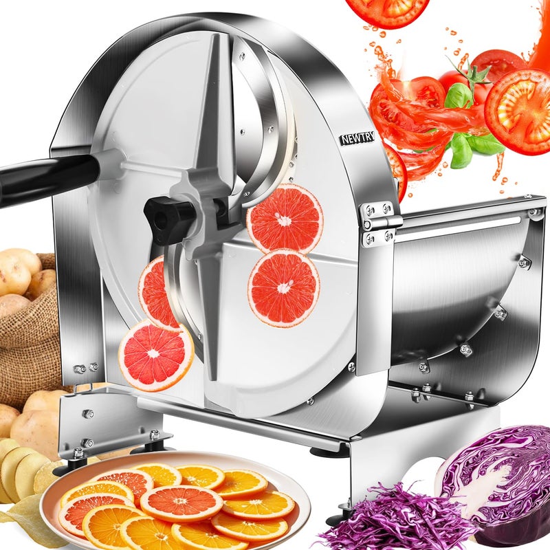 NEWTRY آلة تقطيع الخضار التجارية NEWTRY يدوية لتقطيع البطاطس قاطع الفواكه قاطع البصل 01532 بوصة من الفولاذ المقاوم للصدأ