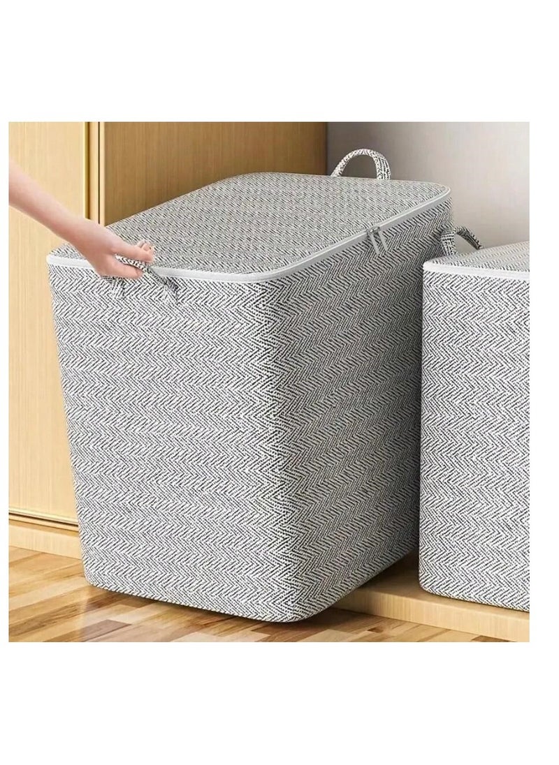 Shein Thickened Home Storage Basket Large Capacity Covered Storage Basket for Clothes, Furnishings, Transport, Living Room, Bedroom  - Image 1