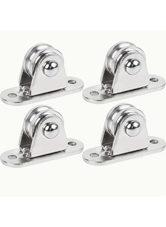4pcs 304 Stainless Steel Fixed Pulley System For Curtains Pool Sunshade Home Decor - Image 1