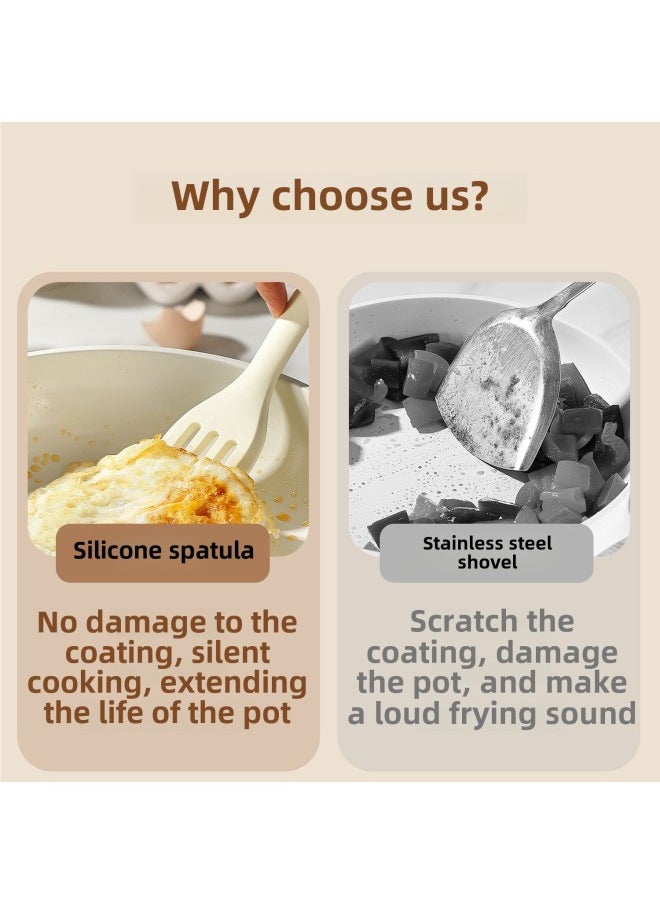 Generic - Silicone Spatula Frying Shovel Soup Spoon Food Clip Egg Beater High Temperature Resistant Food Grade Children's Food Supplement Tableware Four-piece Set-Specifications:Cartoon Spatula - Image 1