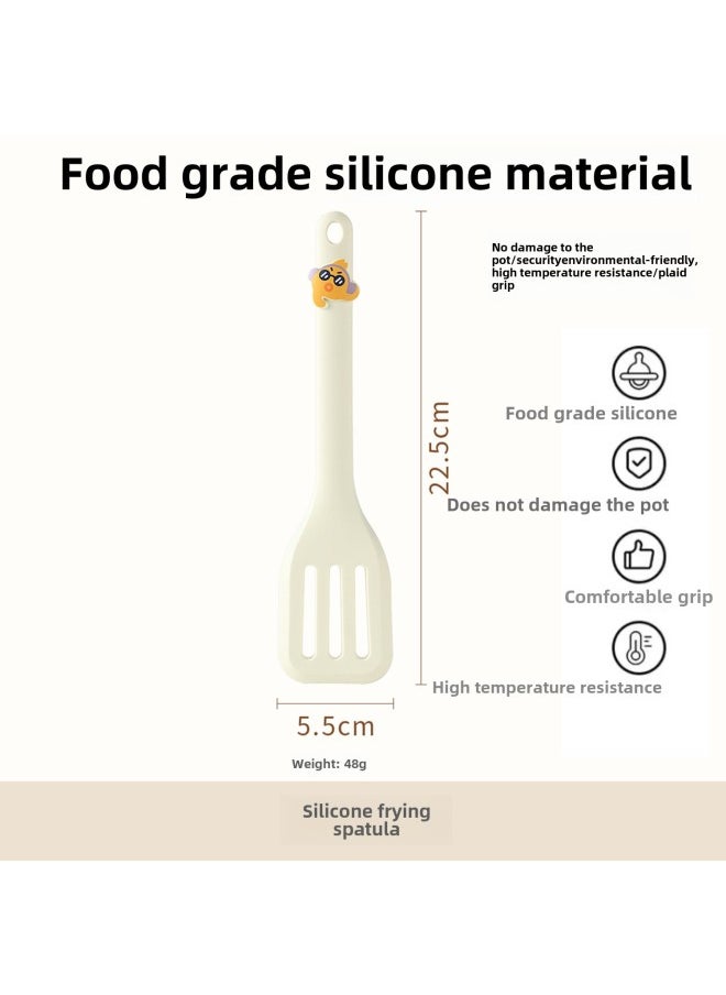 Generic - Silicone Spatula Frying Shovel Soup Spoon Food Clip Egg Beater High Temperature Resistant Food Grade Children's Food Supplement Tableware Four-piece Set-Specifications:Cartoon Spatula - Image 1