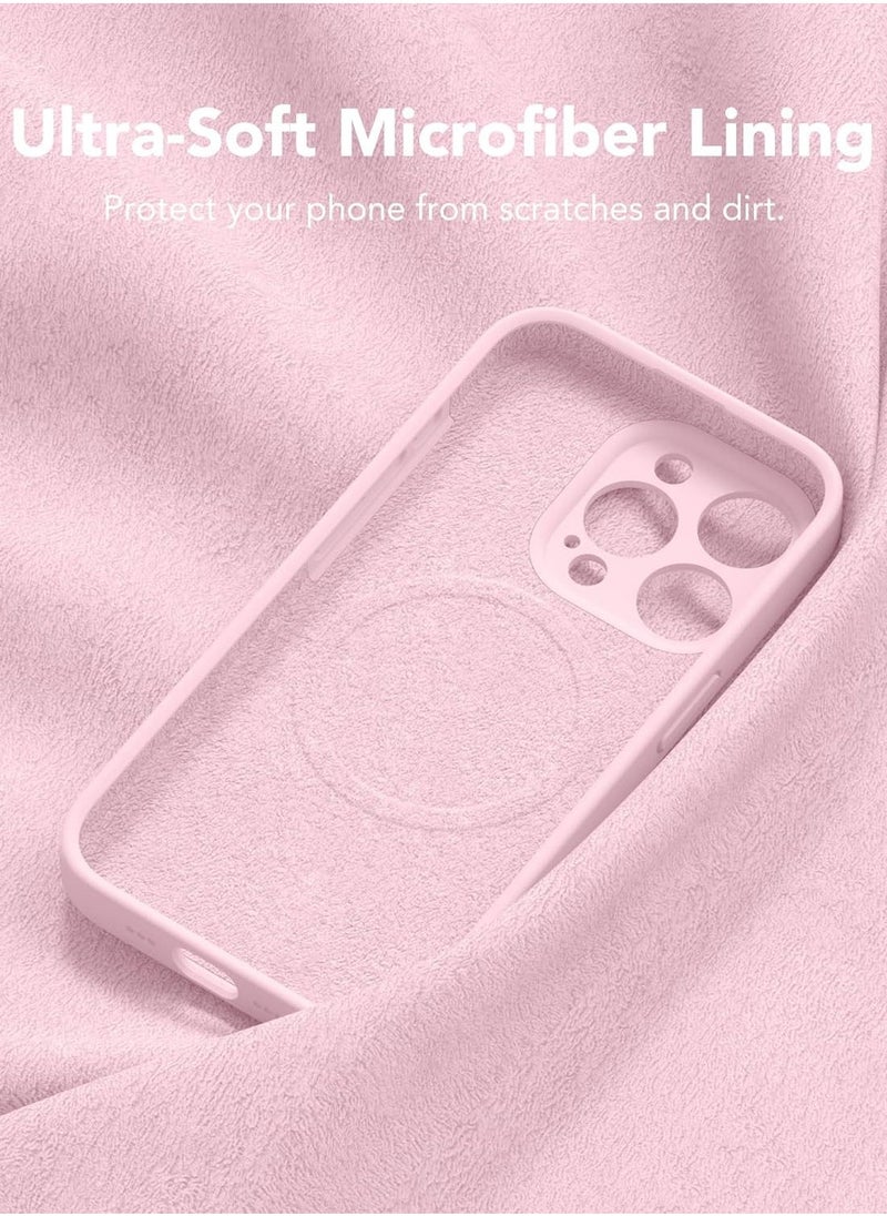 Raxoom iPhone 15 Pro Max Case Silicone, Compatible with MagSafe, [Camera Protection][2X Screen Protectors]Slim Shockproof Protective Phone Case, Soft Anti-Scratch Microfiber Lining, Chalk Pink - Image 5