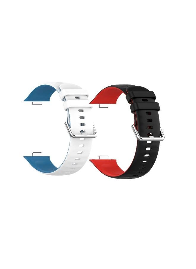 HW 2PCS Suitable For Huawei Watchfit3 Strap Silicone Double-Sided Contrasting Huawei Fit3 Two-Color Strap  - Image 2