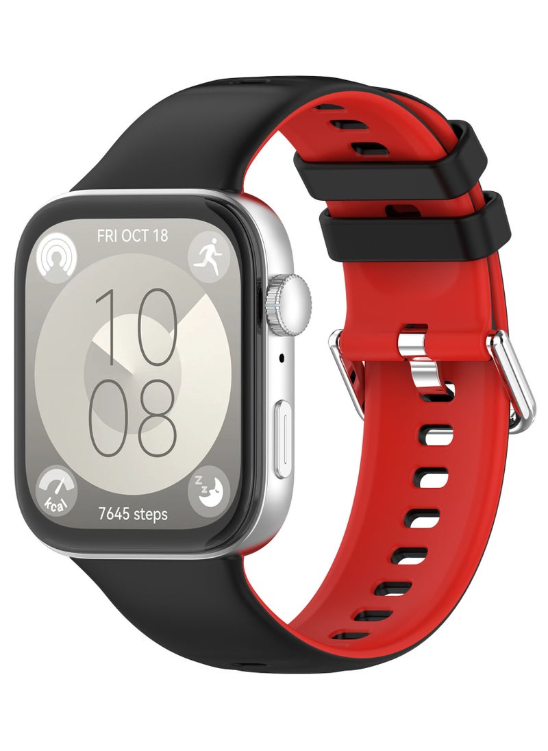 HW 2PCS Suitable For Huawei Watchfit3 Strap Silicone Double-Sided Contrasting Huawei Fit3 Two-Color Strap  - Image 4