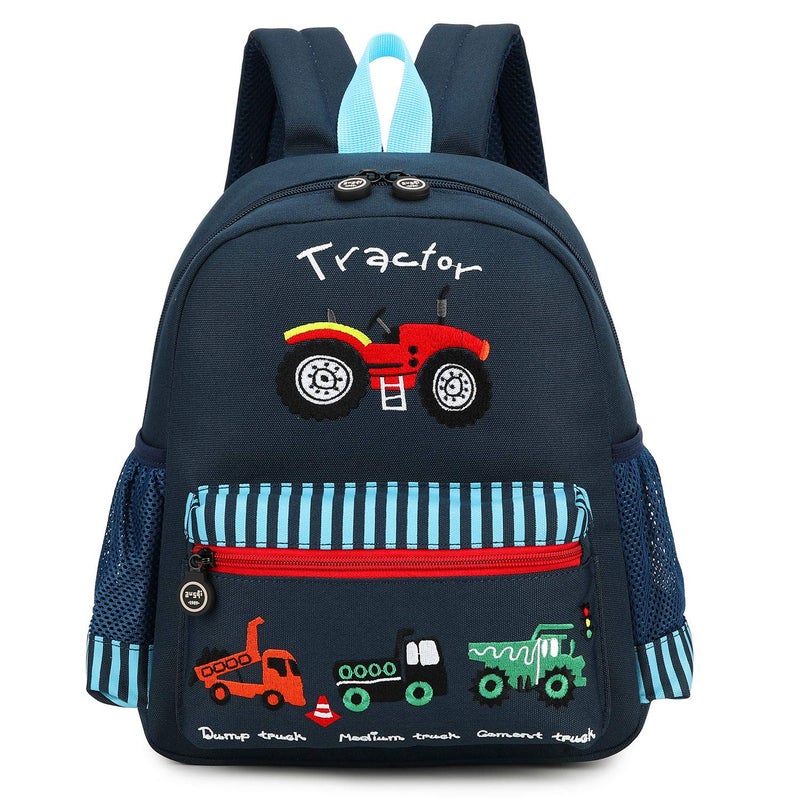 willikiva Cute Zoo Little 3d Backpack Kids Backpack for Boys and Girls Toddler Backpack Waterproof Preschool(Deep Blue Car) - Image 1