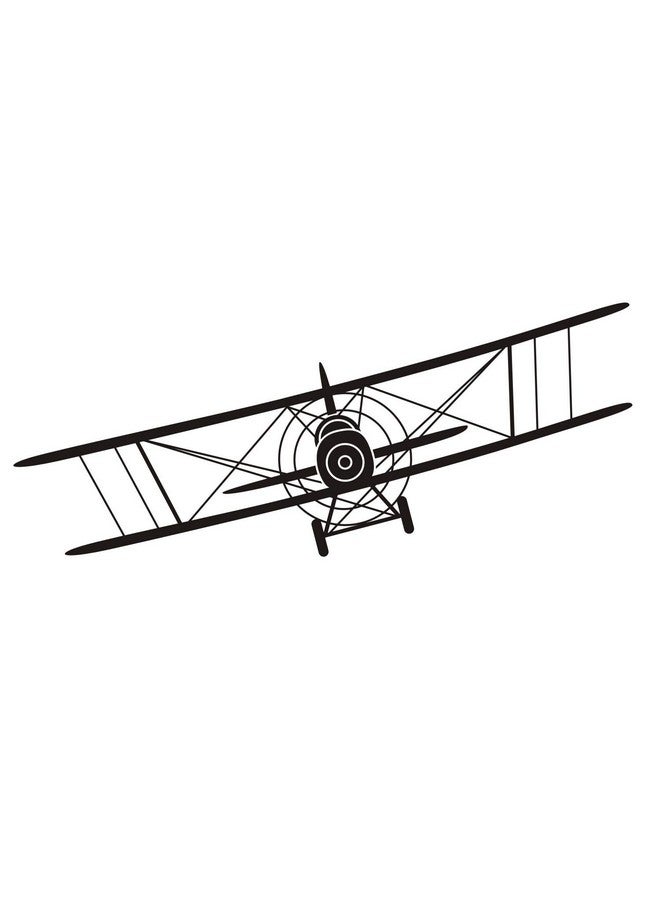 JURUOXIN Makeyes Biplane Airplane Wall Decal Vinyl Sticker Decor For Kids Boys Nursery Living Room Design Bedroom Decoration Diy Ymx53 (Black 57X23Cm) - Image 4