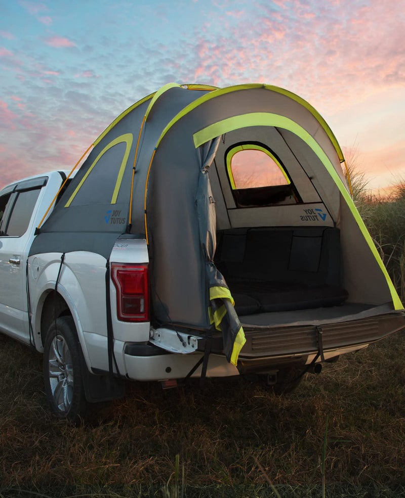 JOYTUTUS Pickup Truck Tent 5ft 2.0, Waterproof PU2000mm Double Layer for 2 Person, Portable Truck Bed Tent with Rainfly, Green, Aluminum Pole - Image 2