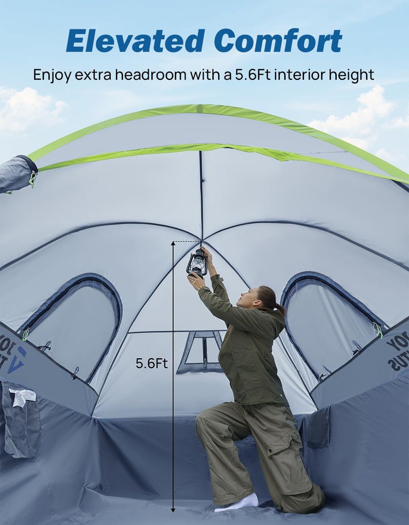JOYTUTUS Pickup Truck Tent 5ft 2.0, Waterproof PU2000mm Double Layer for 2 Person, Portable Truck Bed Tent with Rainfly, Green, Aluminum Pole - Image 5