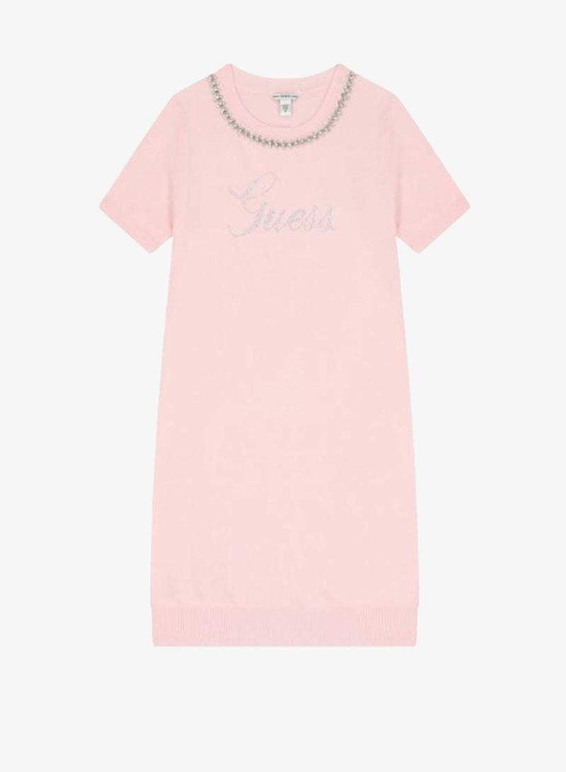 GUESS Youth Short Sleeve Midi Sweater Dress - Image 2