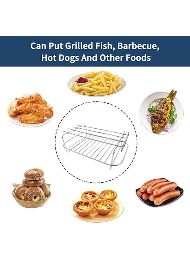 Stainless Steel Air Fryer Rack – Square Double Layer Cooling & Roasting Rack for Oven and Multi-Purpose Cooking - Image 2