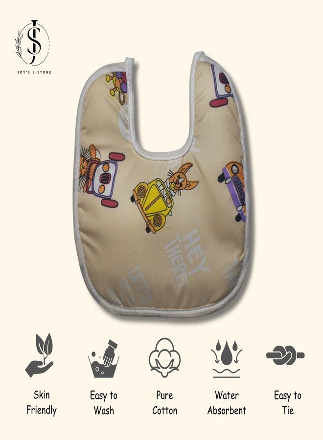 JOY'S E-STORE Assorted Baby Bibs for 0?24 Months ? Set of 6 Soft Cotton Waterproof Feeding Bibs for Newborns, Infants & Toddlers ? Reusable, Washable & Absorbent ? Multicolor Designs - 1006 Combo P3 - Image 5