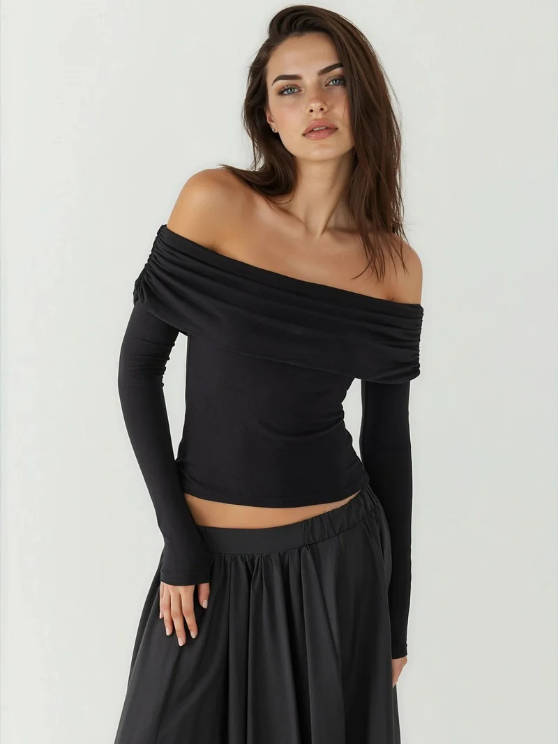 HICCUP Off Shoulder Draped Blouse