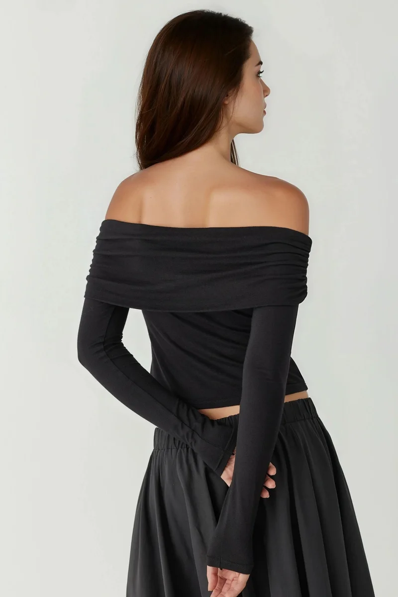 Hiccup Off Shoulder Draped Blouse