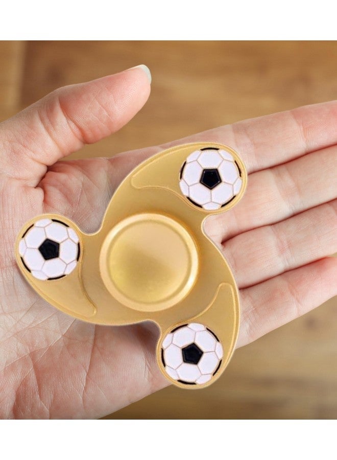 Premsons Premsons® Hand Spinner Desk Toy - High Speed Smooth Finger Spin Sensory Fidget Stress Relief Game Play for Kids & Adults - Birthday Party Gift - Metal - Gold Football - Image 3