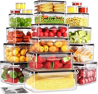 DaCool 20 PACK Food Storage Containers with Lids Airtight, Larger Leakproof Plastic Meal Prep Containers Stackable - Image 1