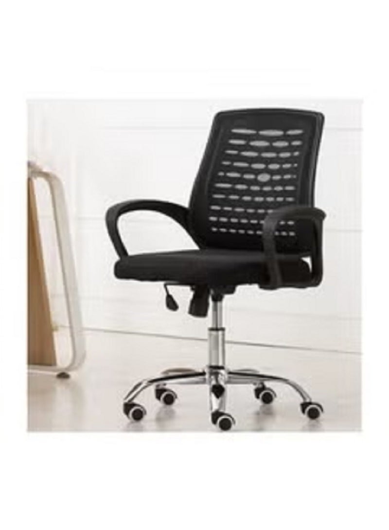 Backrest Function Office Chair With Leg Black/Silver 55x36x105cm - Image 3
