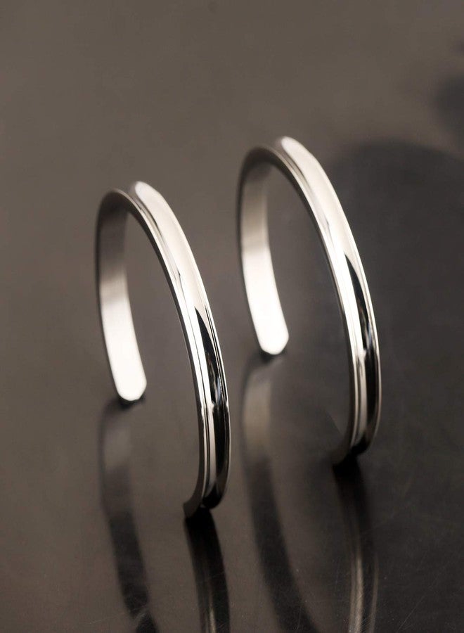 WUSUANED My Person Hair Tie Grooved Cuff Bangle Bracelet Best Friend Gift For BBF Lovers Family (You're my person 2 silver) - Image 2