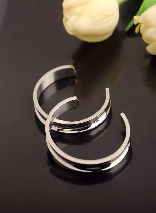 WUSUANED My Person Hair Tie Grooved Cuff Bangle Bracelet Best Friend Gift For BBF Lovers Family (You're my person 2 silver) - Image 5