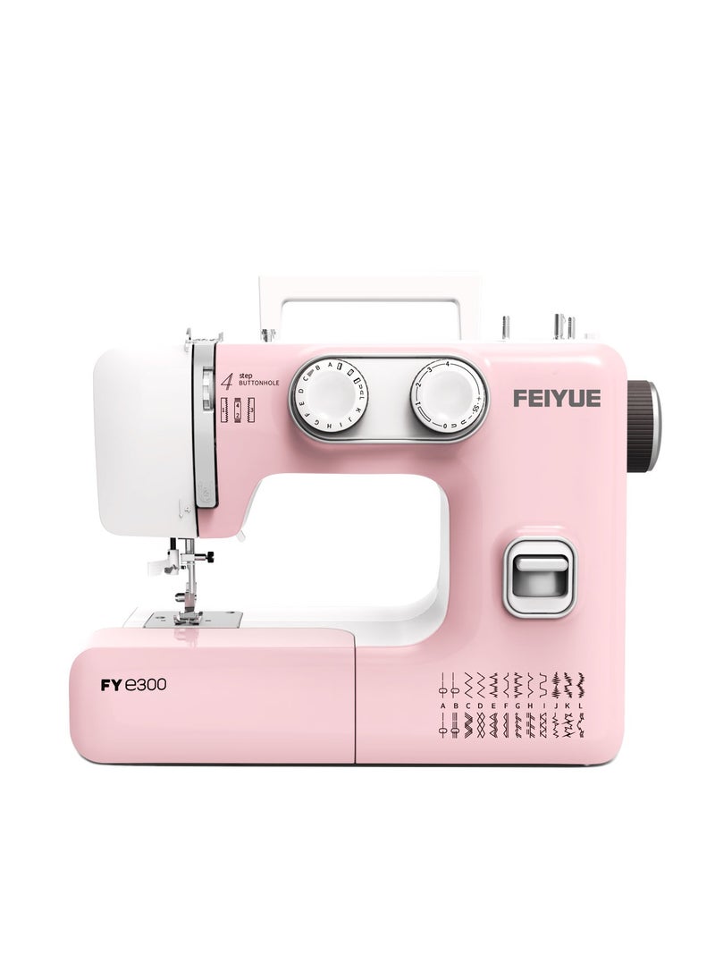 FEIYUE - Feiyue 24 Stitch household sewing machine FY e300 Pink with servo motor - Image 1
