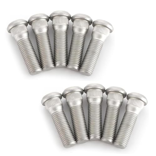 lekiliky 10PCS Wheel Studs M12x15 49 mm Long Vehicle Steel Tire Studs Wheel Lug Stud Car Accessories for OEM610266 9094202049 Compatible with Chevy Lexus Scion Pontiac Silver - Image 1