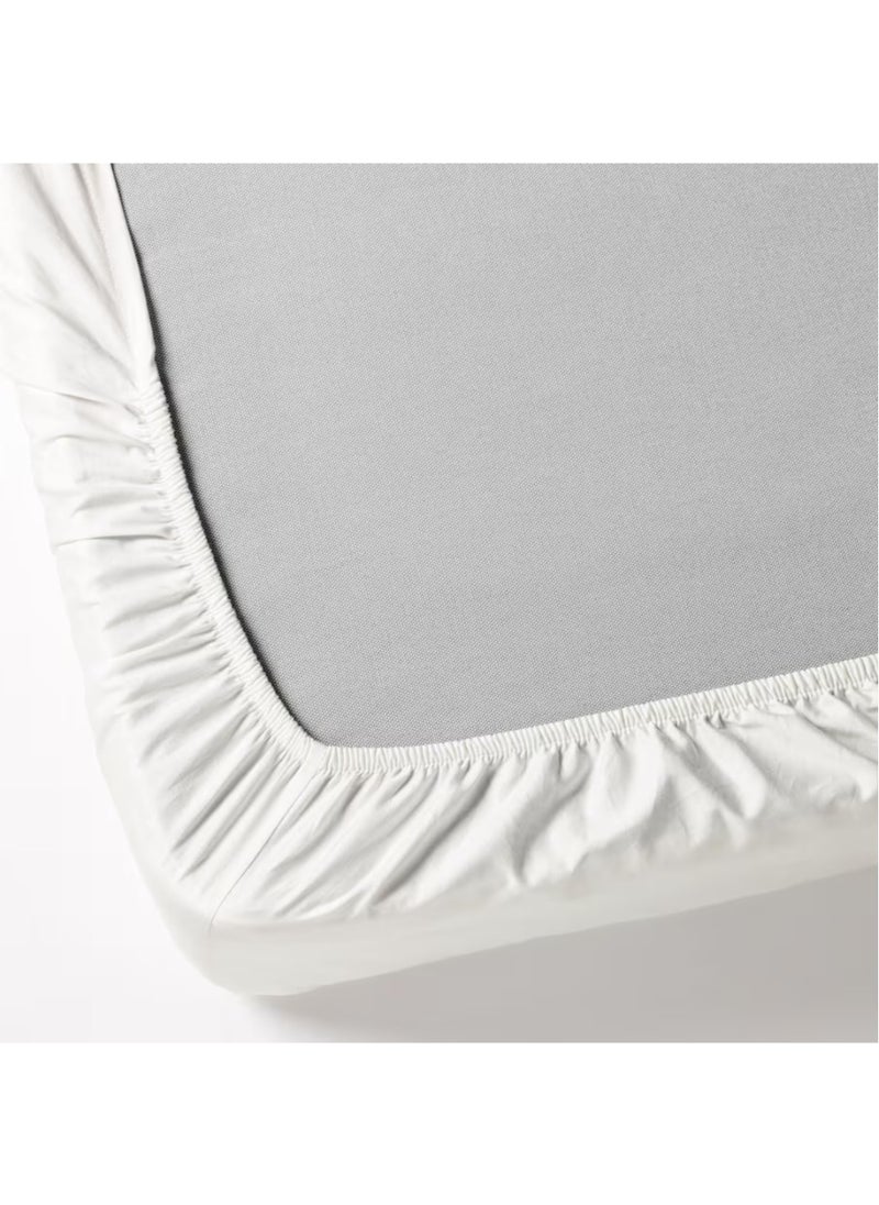 Generic Faergmara Fitted Cotton Sheet White King Size 180x200 cm  - Image 4