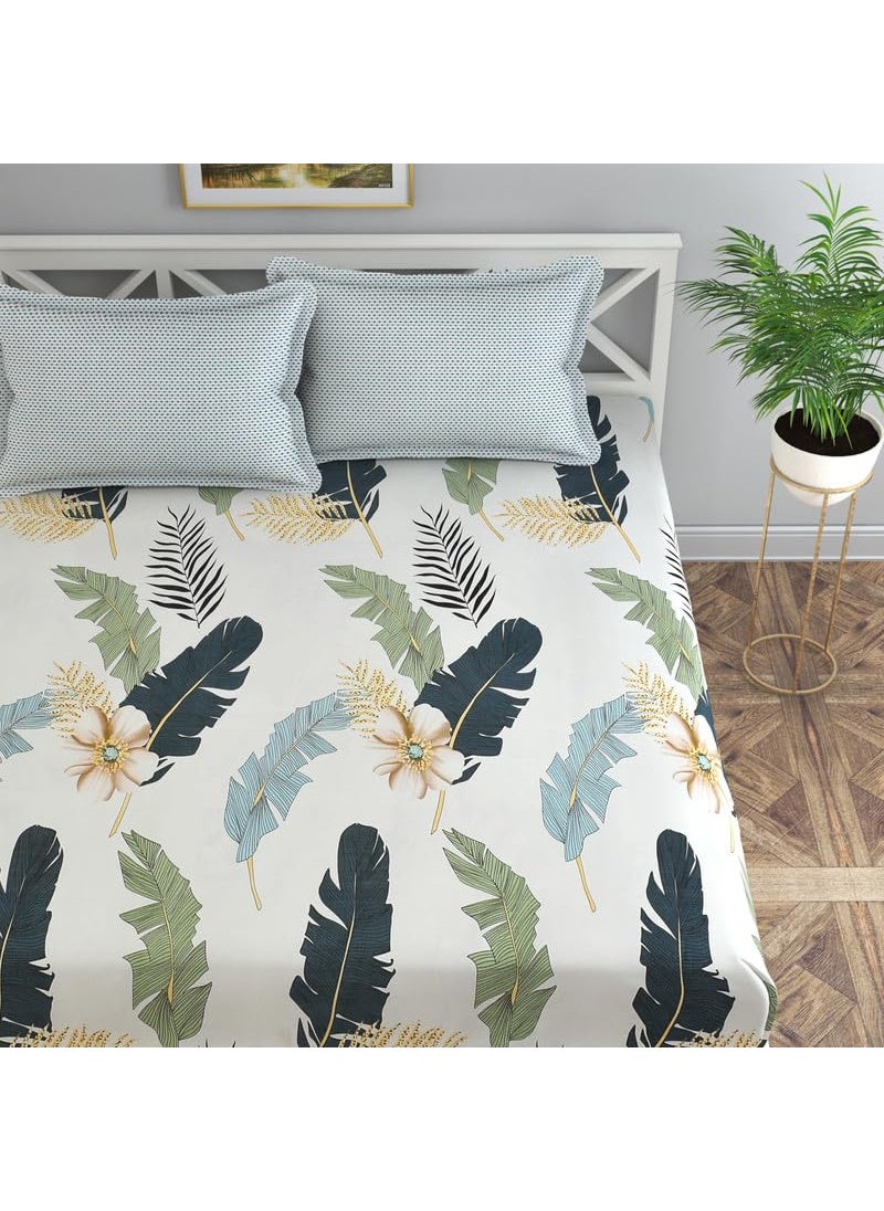 Florida Florida Bedsheet for King Size Bed with Pillow Covers and Made of Cotton with Beautiful Floral Print  - Image 2