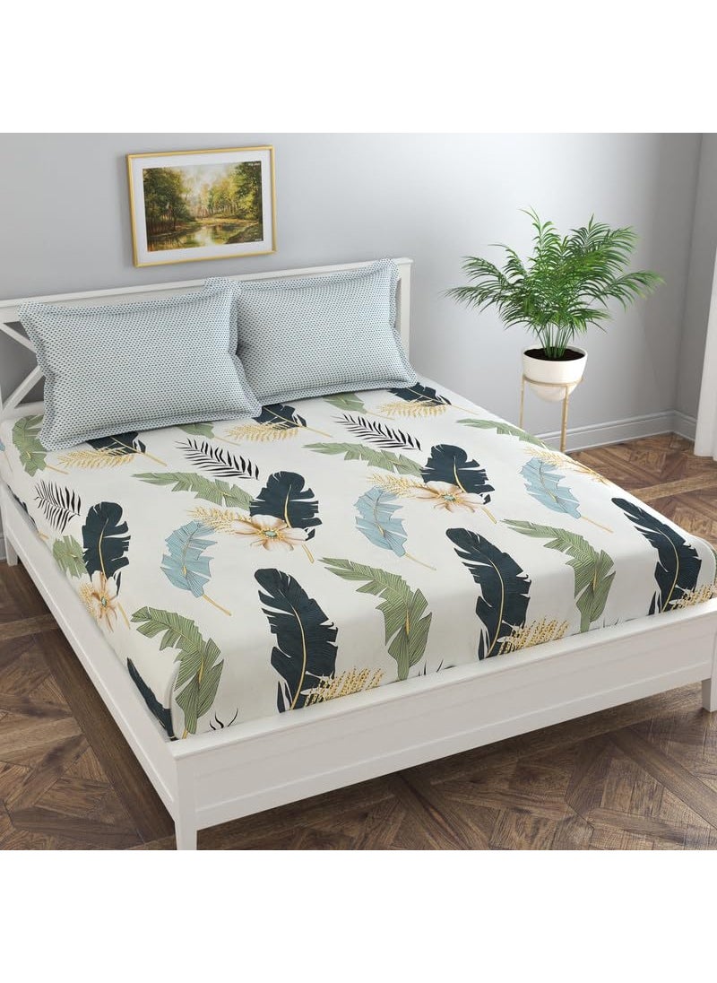 Florida Florida Bedsheet for King Size Bed with Pillow Covers and Made of Cotton with Beautiful Floral Print  - Image 1