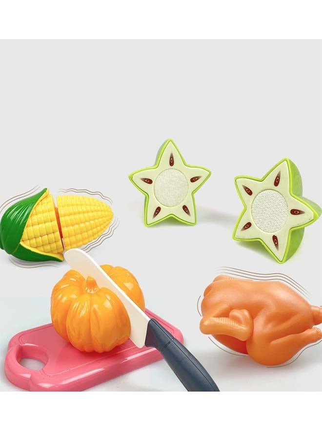 إيزي سو مجموعة ألعاب مطبخ تظاهري مكونة من 16 قطعة مصنوعة من مواد غير سامة للأطفال، بما في ذلك أدوات الطهي، ومجموعة ألعاب تقطيع الطعام والخضروات، وألعاب تظاهرية للأطفال، وهدية تعليمية، ومجموعة ألعاب طبخ للبنات والأولاد والأطفال - Image 4