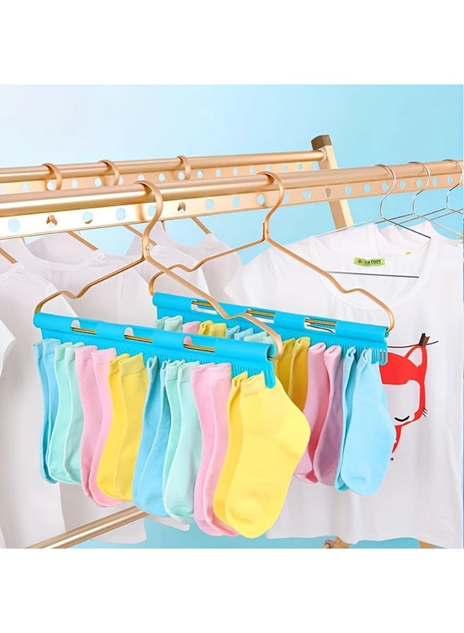2pcs Black Windproof Sock Clips Space Saving Plastic Hanger For Drying Laundry - Image 2
