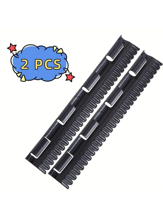 2pcs Black Windproof Sock Clips Space Saving Plastic Hanger For Drying Laundry - Image 1