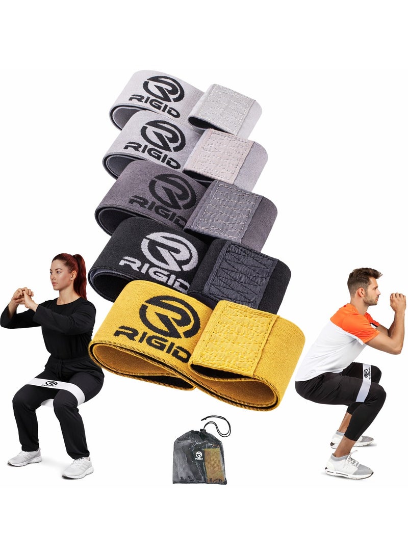 RIGID FITNESS Anti-Slip Hips bands for Women and Men, Exercises bands for Butt and Hips - Glutes bands for Stronger Legs - Booty Fabric Stretchy Bands for Glutes - Loops Bands (5 Resistance Levels) - Image 1