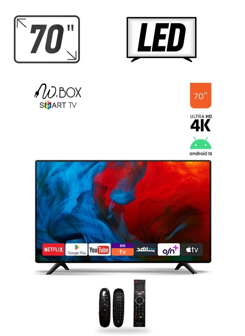 W.BOX - Smart Screen - Android 14 - 70 Inches - 4K UHD - with Wall Mount and Internal Receiver - S-KT-70BF / KT70UH - Image 1