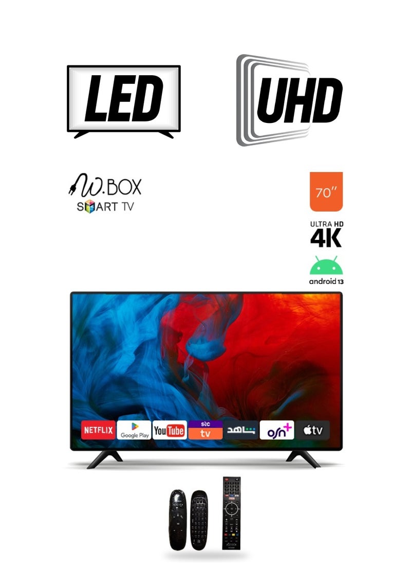 W.BOX Smart Screen - Android 14 - 70 Inches - 4K UHD - with Wall Mount and Internal Receiver - S-KT-70BF / KT70UH  - Image 1